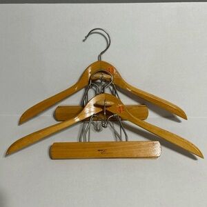 3 Vintage Wooden Clothes Hangers Set